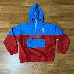 Houston Oilers 1/4 Pullover Retro Jacket by NFL Mens Size: Medium